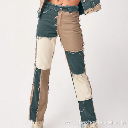 New Arrivals Vogue Patchwork Long Women's Jeans